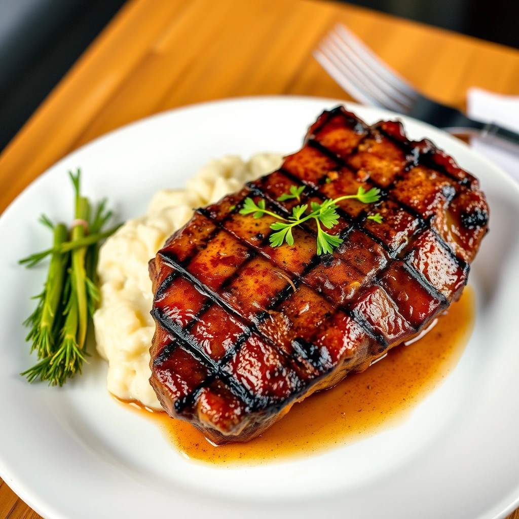 Grilled Steak with Mashed Potatoes