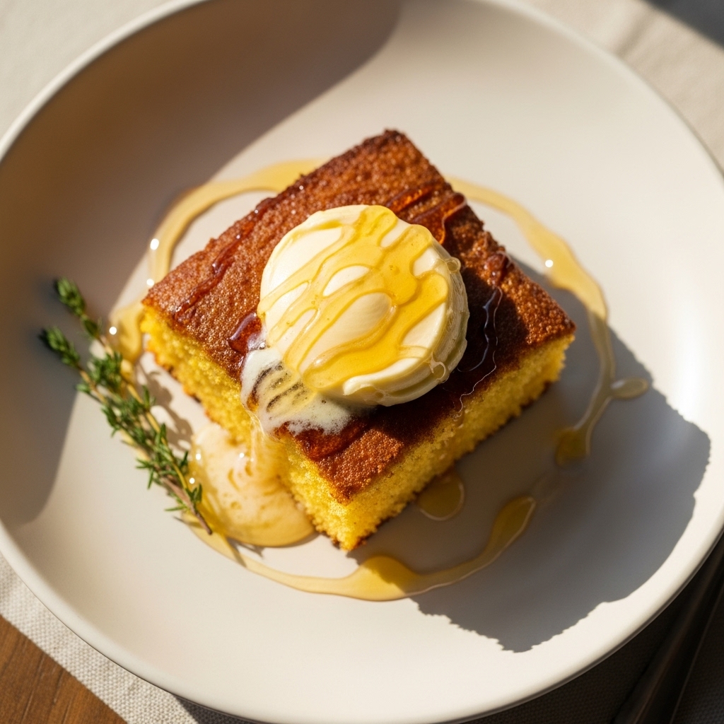Vegan Cornbread with Honey Butter
